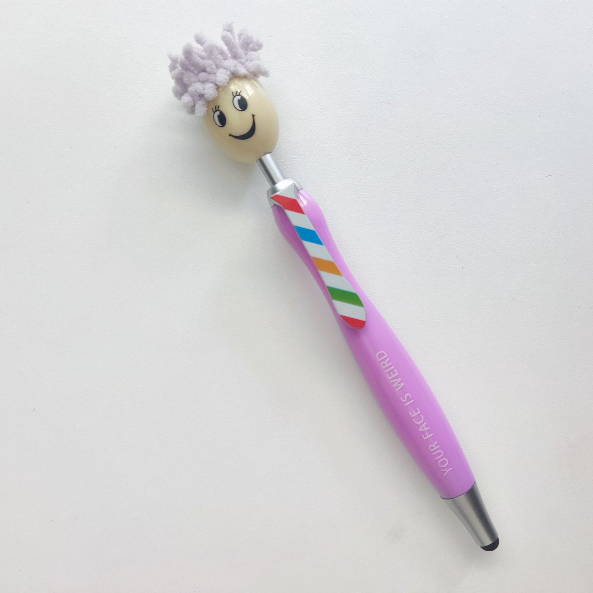Wholesale Cartoon Plush Doll Mops, Smiling Face, Three in One Touch Ballpoint Pen